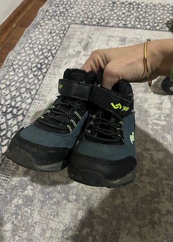 Gri Erkek Çocuk Sneakers Velcro Bantlı - Görsel 2