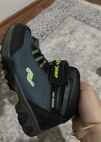 Gri Erkek Çocuk Sneakers Velcro Bantlı - Görsel 5