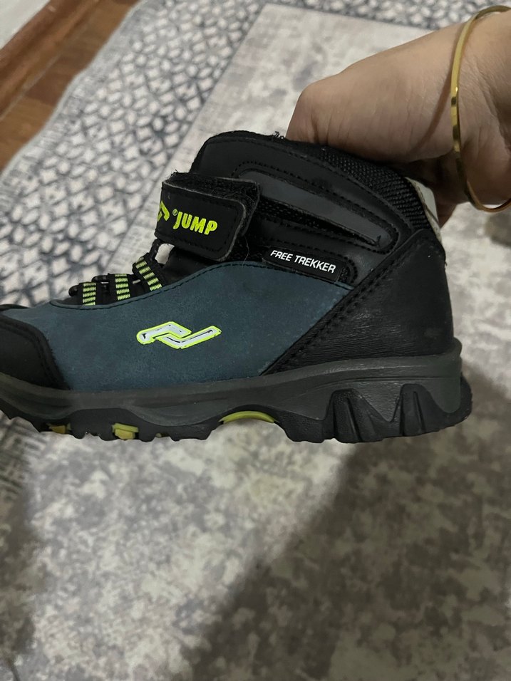 Gri Erkek Çocuk Sneakers Velcro Bantlı - Görsel 3