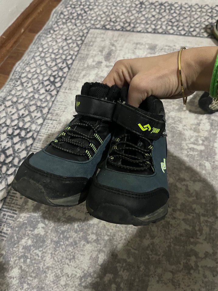 Gri Erkek Çocuk Sneakers Velcro Bantlı - Görsel 2