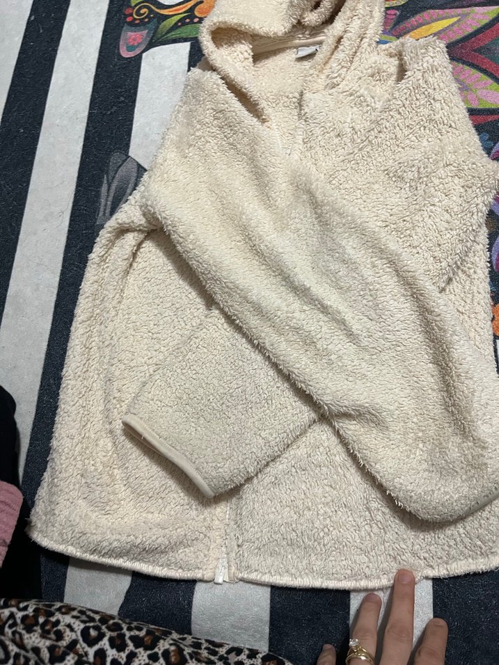 Beyaz Fermuarlı Kapüşonlu çocuk - Görsel 3