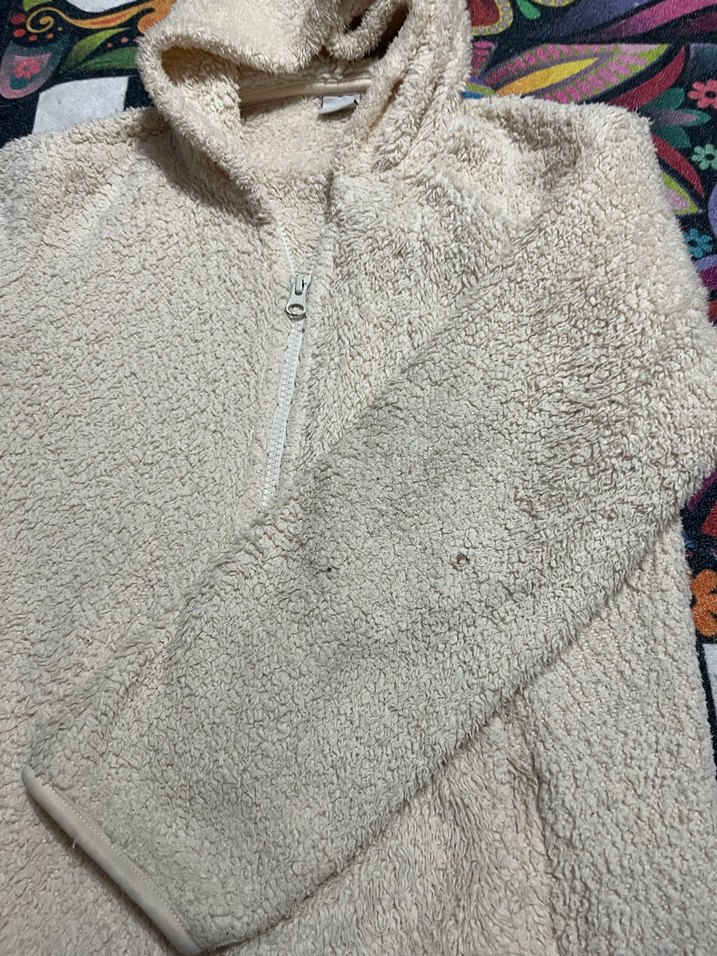 Beyaz Fermuarlı Kapüşonlu çocuk - Görsel 2