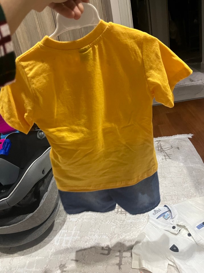 Sarı Baskılı Kısa Kollu Bebek Takımı - Görsel 2