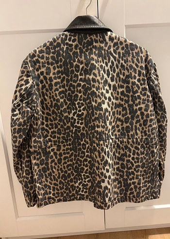 Leopar Desenli Deri Kadın Ceket ipekyol - Görsel 4