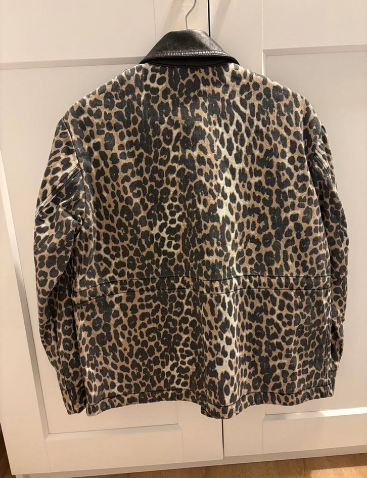 Leopar Desenli Deri Kadın Ceket ipekyol - Görsel 4