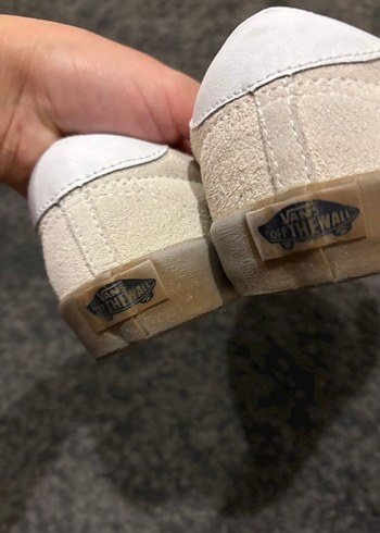 Vans Beyaz Süet Düz Taban Sneakers Vans krem kahve ayakkabı - Görsel 4