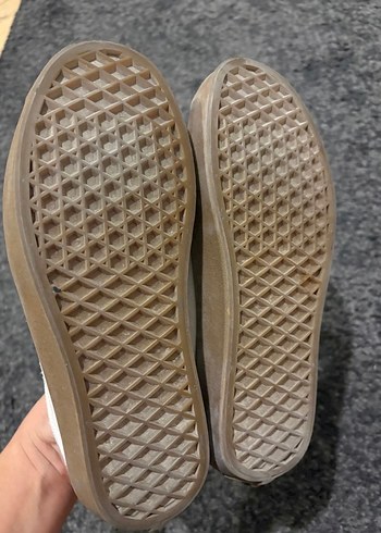 Vans Beyaz Süet Düz Taban Sneakers Vans krem kahve ayakkabı - Görsel 5