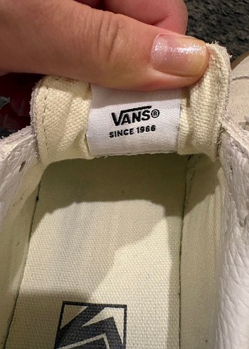 Vans Beyaz Süet Düz Taban Sneakers Vans krem kahve ayakkabı - Görsel 6