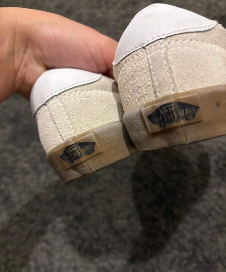 Vans Beyaz Süet Düz Taban Sneakers Vans krem kahve ayakkabı - Görsel 4