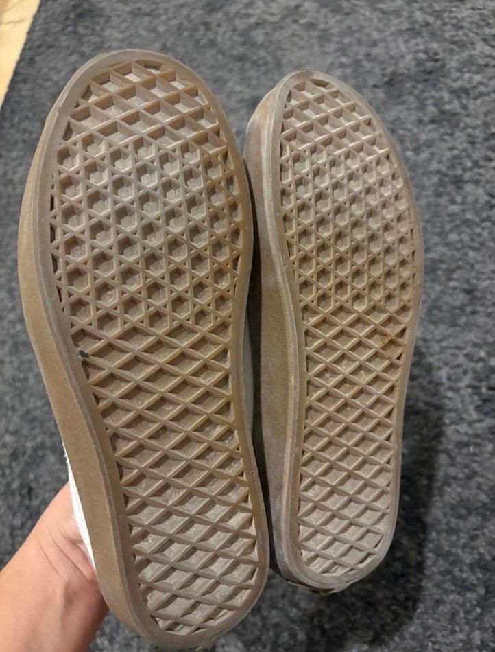 Vans Beyaz Süet Düz Taban Sneakers Vans krem kahve ayakkabı - Görsel 5