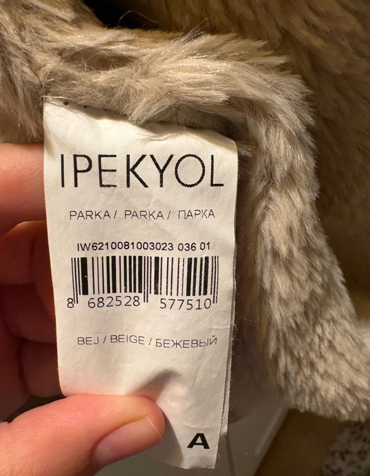 Kürk Detaylı Bej Kadın Parka ipekyol - Görsel 4