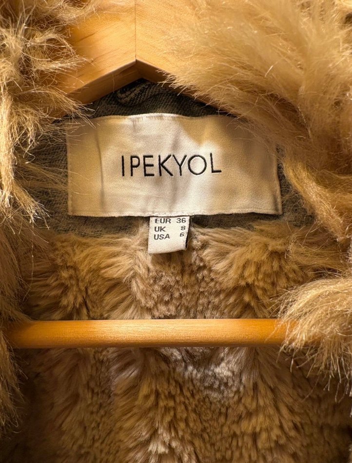 Kürk Detaylı Bej Kadın Parka ipekyol - Görsel 2