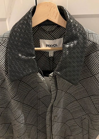 Düğmeli Gri Mini Street Wear Kadın Ceket ipekyol mont - Görsel 2