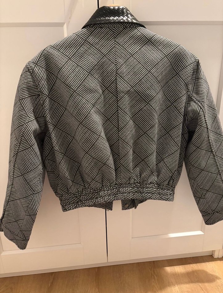 Düğmeli Gri Mini Street Wear Kadın Ceket ipekyol mont - Görsel 5