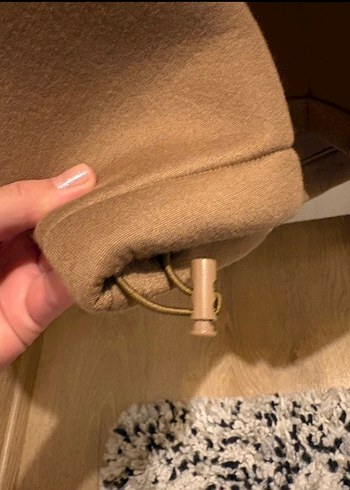 Bej Kapüşonlu Fermuarlı Kadın Ceket ipleyol - Görsel 7