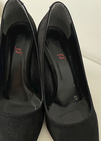 Siyah Süet Stiletto Kadın Topuklu - Görsel 4