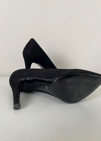 Siyah Süet Stiletto Kadın Topuklu - Görsel 3