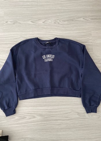 Lacivert Kadın Sweatshirt Los Angeles Yazılı - Görsel 4