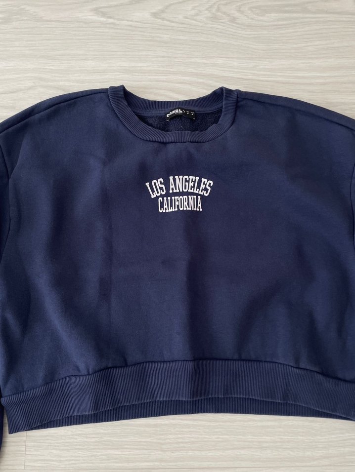 Lacivert Kadın Sweatshirt Los Angeles Yazılı - Görsel 5