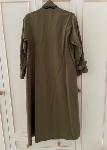 Kadın Haki Uzun Trençkot - Görsel 2