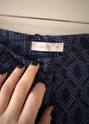 Yargıcı Mavi Desenli Kumaş Pantolon - Görsel 2