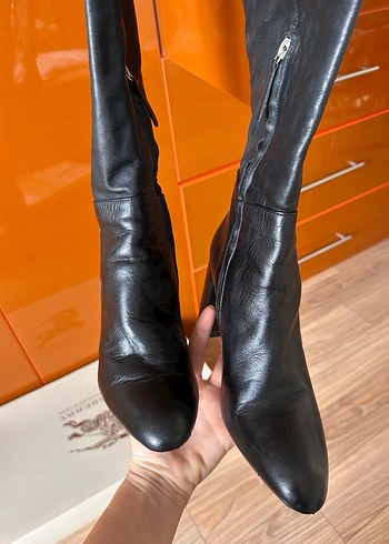 Kadın Siyah Deri Dizüstü Çizme - Görsel 3