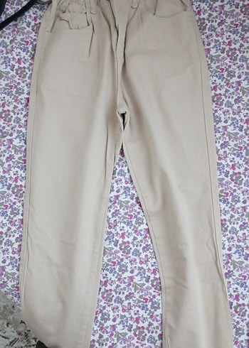 Bej Düğmeli momjean Pantolon - Görsel 2