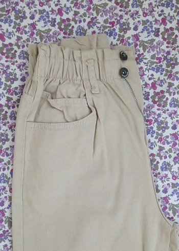 Bej Düğmeli momjean Pantolon - Görsel 3
