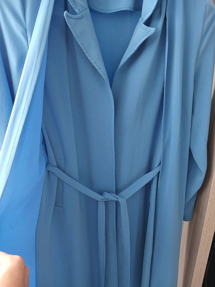 Uzun Kollu Mavi Kadın Uzun Boy parduse - Görsel 2