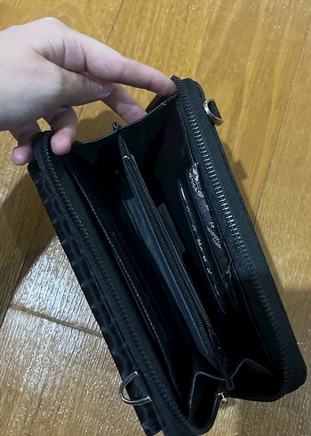 Siyah Deri Fermuarlı Kadın Cüzdanı - Görsel 2