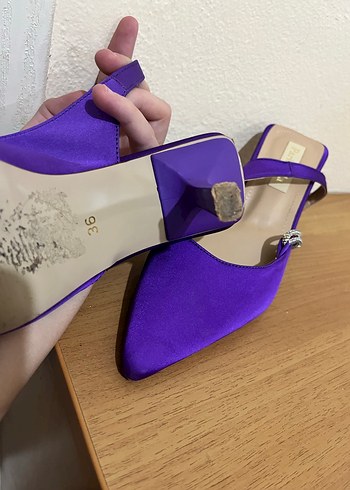 Mor Parlak Stiletto Topuklu Kadın Ayakkabı - Görsel 3