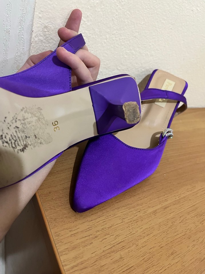 Mor Parlak Stiletto Topuklu Kadın Ayakkabı - Görsel 3