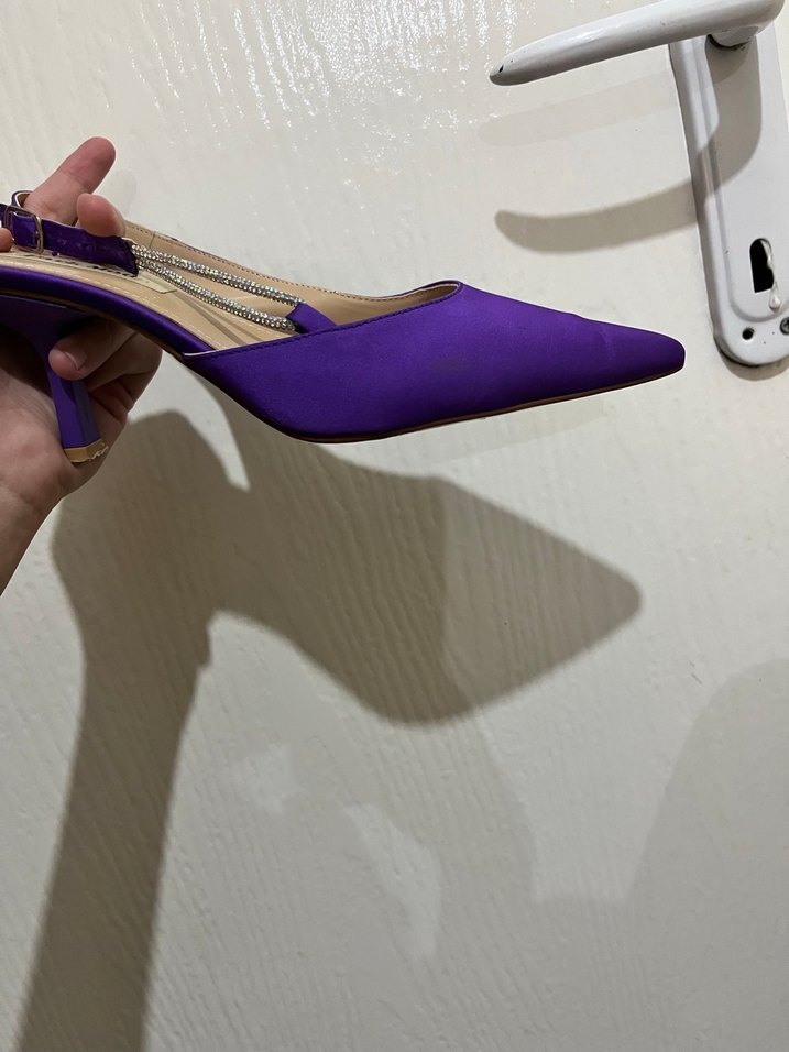 Mor Parlak Stiletto Topuklu Kadın Ayakkabı - Görsel 2