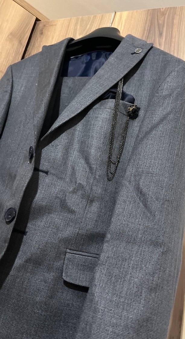 Gri Regular Fit Erkek Takım Elbise - Görsel 3
