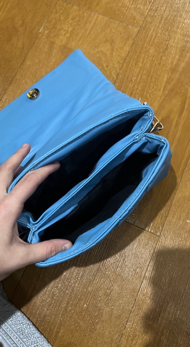 Mavi Deri Kadın Çanta - Görsel 2