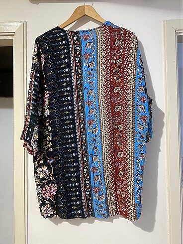 Etnik desenli kimono