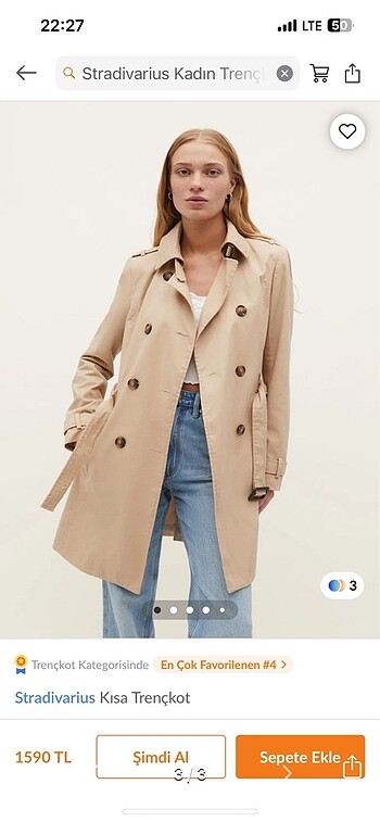 Stradivarius Kısa Trençkot
