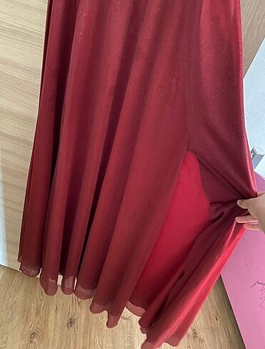 m Beden bordo Renk Bordo simli abiye