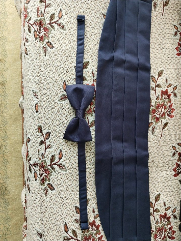 lacivert Papyon,kuşak seti,kol düğmesi ve 2adet damat gömlek - Görsel 2