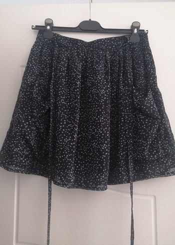 Siyah Bağcıklı Mini Etek - Görsel 2