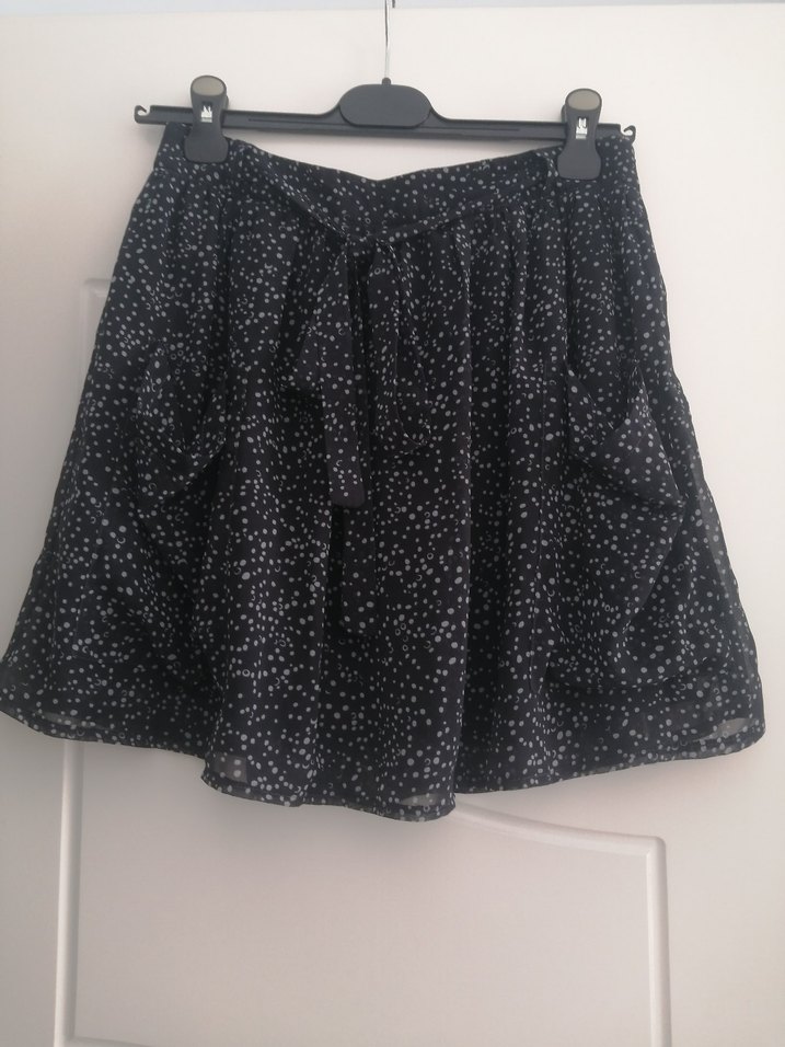 Siyah Bağcıklı Mini Etek - Görsel 3