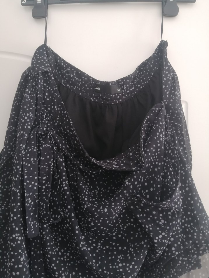 Siyah Bağcıklı Mini Etek - Görsel 5