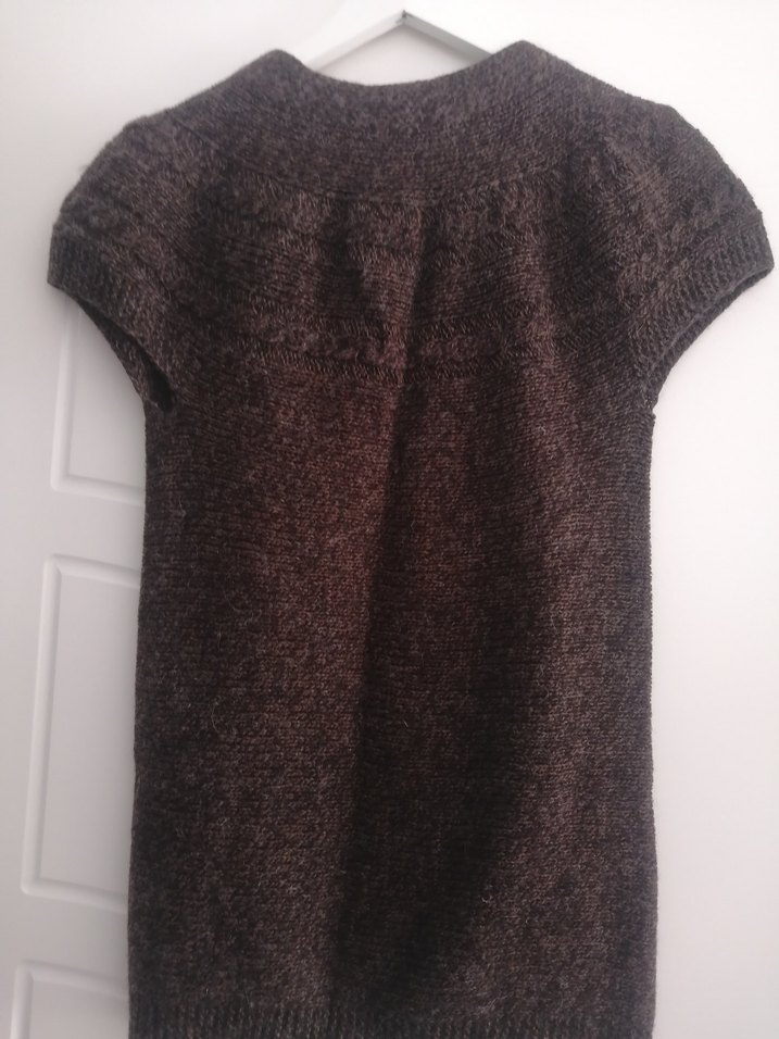 Kahverengi Kısa Kollu Triko Kadın Hırka - Görsel 3