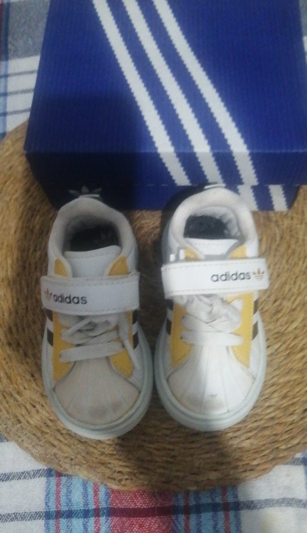 Beyaz Sarı Erkek Çocuk Spor Ayakkabı Adidas - Görsel 3