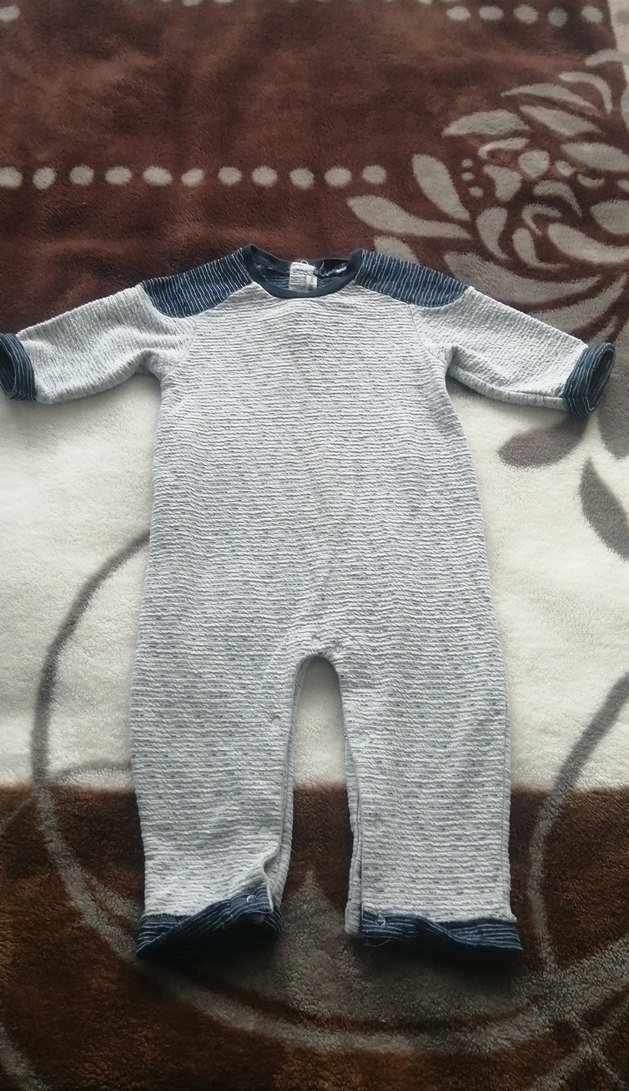 Gri Örgü Erkek Bebek Tulum - Görsel 2