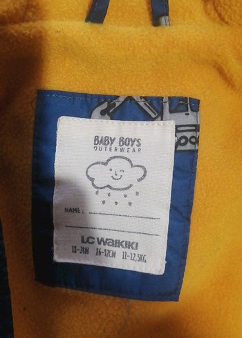 Erkek Çocuk Kapüşonlu Baskılı Mavi Mont - Görsel 5