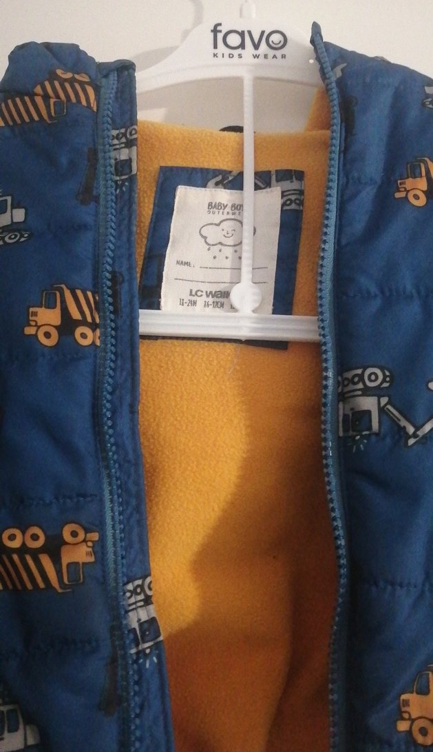 Erkek Çocuk Kapüşonlu Baskılı Mavi Mont - Görsel 3