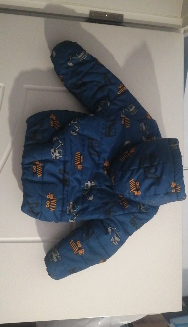 Erkek Çocuk Kapüşonlu Baskılı Mavi Mont - Görsel 4