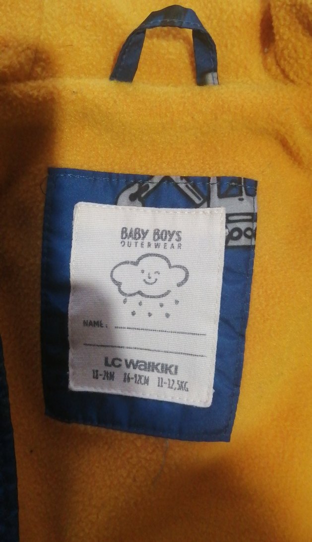 Erkek Çocuk Kapüşonlu Baskılı Mavi Mont - Görsel 5