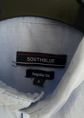 Erkek Kısa Kollu Mavi Keten Gömlek - Görsel 2